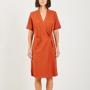 RITA ROW Arashi Wrap Dress‎ Linen Blend Size Medium NWT